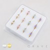 OPAL BEAD NOSE HOOP PACKAGE 316L SURGICAL STEEL